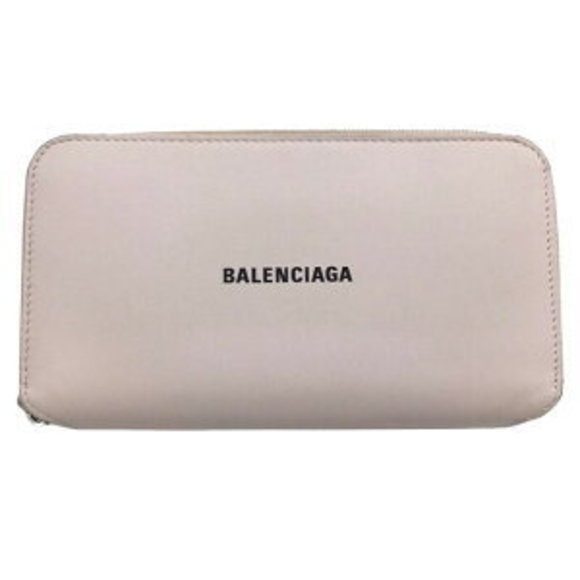 BALENCIAGA Zip Long Wallet Pink Leather Pastel - Picture 1 of 7